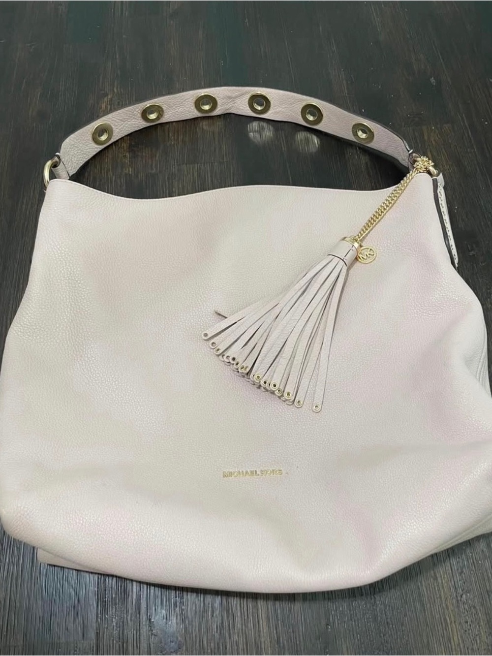 Michael Kors Blush Leather Hobo with Tassel